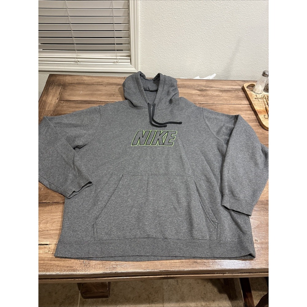 Nike Gray Pullover‎ Long Sleeve Hoodie Sweatshirt Mens Size 2XL